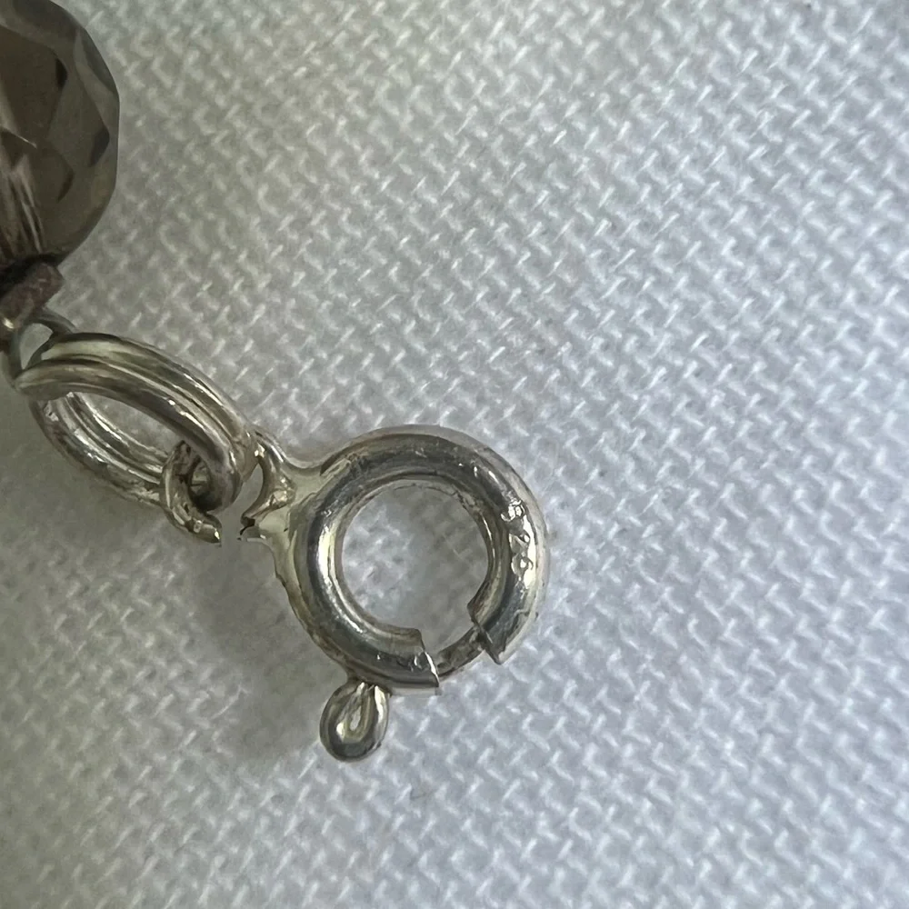 Smokey Topaz & Sterling Silver Beaded Bracelet - Picture 5 of 5